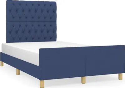 Produktbild von vidaXL Bettgestell ohne Matratze Blau 120x200 cm Stoff