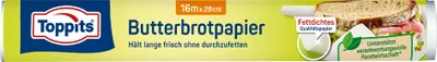 Immagine prodotto di TOPPITS 4008871205179 Carta per tramezzini TOPPITS, larghezza: 280 mm, lunghezza: 16 m, bianca