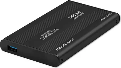 Produktbild von Qoltec 51861, HDD / SSD-Gehäuse, 2.5", Serial ATA III, 5 Gbit/s, USB Anschluss, Schwarz