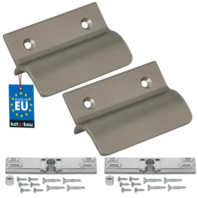 Immagine prodotto di KOTARBAU® 2 Pezzi Maniglia Esterna per Porta del Balcone con Chiusura a Scatto Maniglia per Porta Terrazza con Distanziale e Scatto Argento