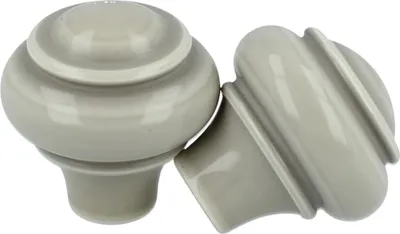 Produktbild von Möbelknopf Grau 33mm Durchmesser Kommodenknopf Wandknopf Grau Porzellan Optik Schubladenknopf