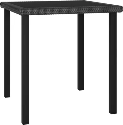 Obrázek produktu pro Zahradní jídelní stůl černý 70 x 70 x 73 cm polyratan