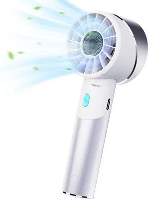Image de Ventilateur portable à batterie USB, 4 vitesses, blanc