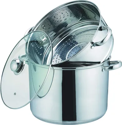 Productafbeelding van KAMBERG 0008059 Kookpan met deksel, roestvrij staal, diameter 20 cm, geschikt voor inductiekookplaten
