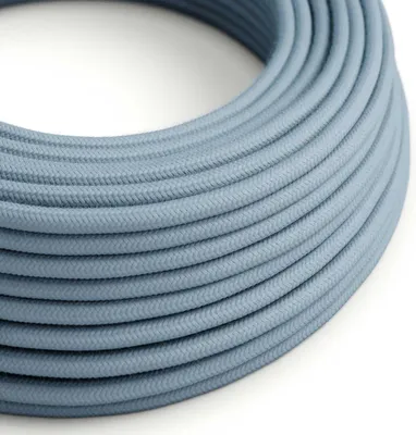 Immagine prodotto di Creative-Cables Cavo elettrico rivestito in tessuto, Blu Oceano, 50 m, 3 x 0,75 mm², Rotondo, cotone