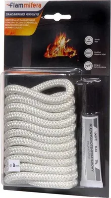 Produktbild von Dichtschnur 8 mm Ofendichtung Kamindichtung Ofenschnur weiß