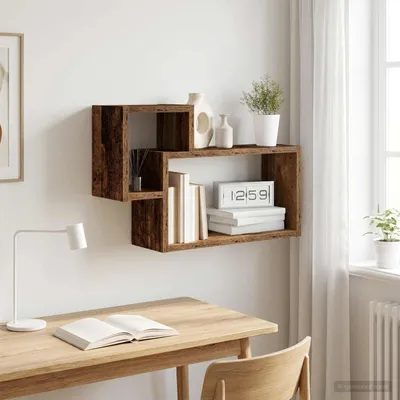 Zdjęcie produktu dla Maison Exclusive - Półka ścienna z recyklingowanego drewna, 55 x 15 x 35 cm