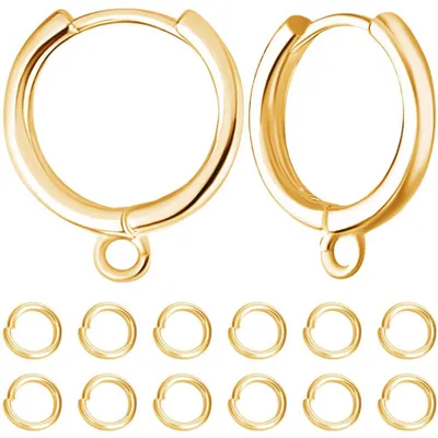 20er-Pack runde Ohrhaken, 18K vergoldet, Huggie-Hoop, 16x14 mm