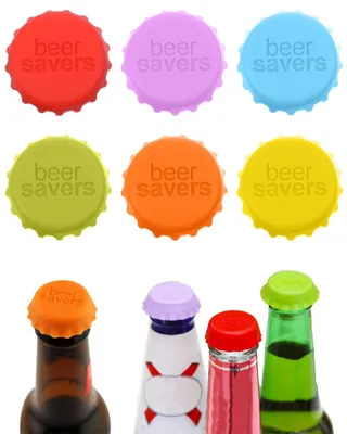 6 Silikon-Flaschenverschlüsse, wiederverwendbar, 6 Farben