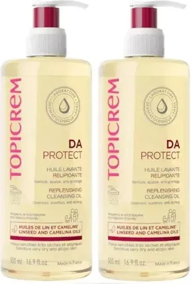 Image de TOPICREM DA Protect Huile démaquillante relipidante 2 x 500 ml