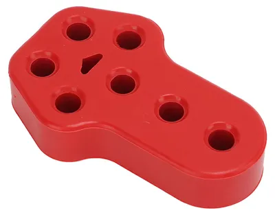 Image de Support de suspension pour pot d'échappement de voiture, bague d'isolation en caoutchouc pour silencieux, support de fixation universel à 7 trous, diamètre 12 mm, rouge