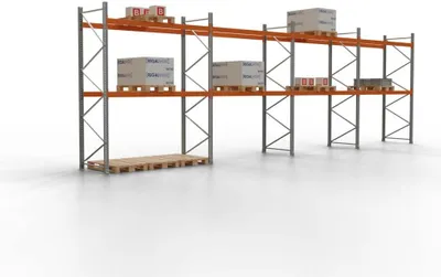 Produktbild von Palettenregal TAURUS | Medium | HxBxT 350x1123x110cm | Fachlast 2000kg | 2 Ebenen
