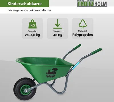 Produktbild von Kinderschubkarre Lokomotive Schiebkarre Metallschubkarre Gartenkarre