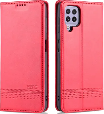 Produktbild von Galaxy A22 4G Leder Hülle, Klapphüllen Brieftasche Magnetverschluss Ständer Schutzhülle für Samsung Galaxy A22 4G Rosa