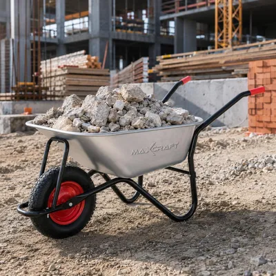 Produktbild von MAXCRAFT Schubkarre / Bauschubkarre Luftbereifung 250 kg 100 L - Schwarz