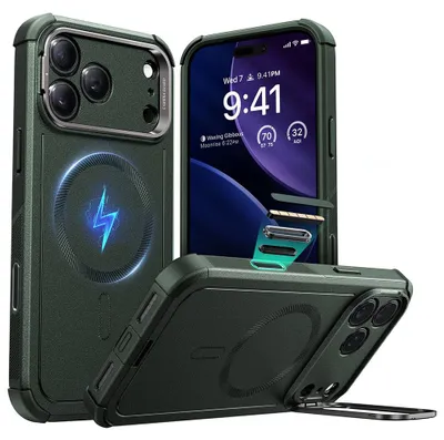 Obrázek produktu pro ESR – Cyber Armor Kickstand ochranné pouzdro pro iPhone 17 Pro – zelené
