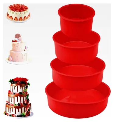 Produktbild von Silikon Backform Set, Runde Silikonformen für Kuchen und Torten