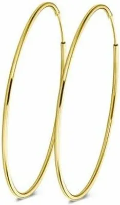 Produktbild von New bling 9NB-0564 Zilveren Oorringen - 25 mm - ronde buis - scharnier - Goudkleurig