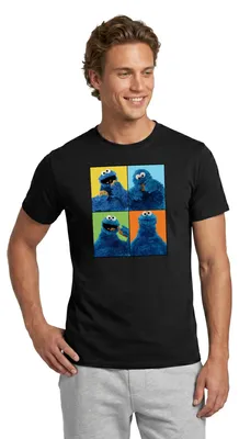 Produktbild von Spreadshirt Sesamstraße Krümelmonster Posen Männer T-Shirt, XXL, Schwarz