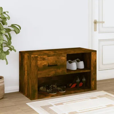 Produktbild von "im Sonderangebot"Schuhschrank/Flurschuhregal Skandinavisch - Schuhkommode - Räuchereiche 80x35x45 cm Holzwerkstoff DEMöbel 2925463