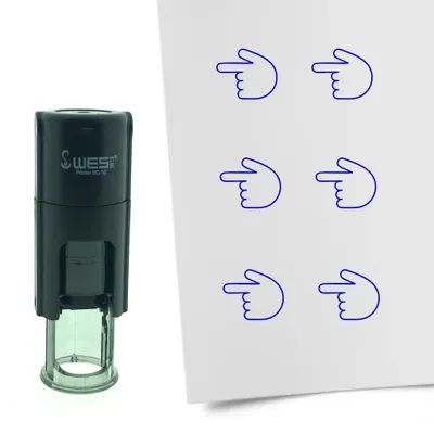 Produktbild von CombiCraft Selbstfärbender Stempel 'Zeigefinger nach Links' in der Farbe Blau, Ø10mm