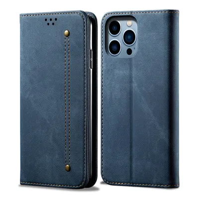 Produktbild von Hülle für iPhone 16 Pro Max Leder Brieftasche Flip Bookstyle Schutzhülle mit Standfunktion Blau