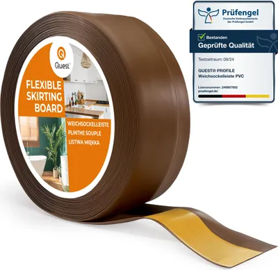 Obrázek produktu pro QUEST Podlahové lišty PVC 50x20mm, 5m, Samolepicí lišty na podlahu, pro všechny typy povrchů, bronz