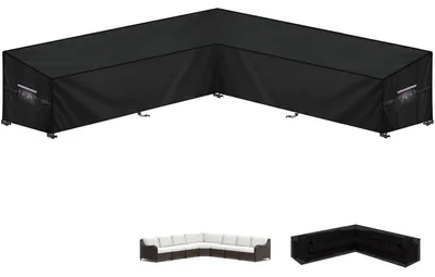 Obrázok produktu pre Poťah na záhradný nábytok, tvar L, vodotesný, materiál Oxford 420D, rozmery 330x330x100x90/65 cm