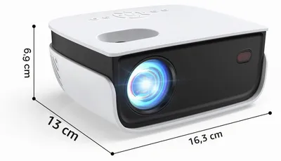 Imagen del producto de Mini proyector - 7500 lúmenes - Full HD 1080p - Portátil - Ideal para cine en casa y videojuegos