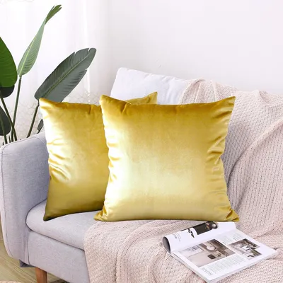 Produktbild von Kissenbezüge 40x40 cm Samt Gold 2er Set