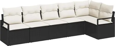 Immagine prodotto di vidaXL Set di divani 6 pezzi in polirattan nero