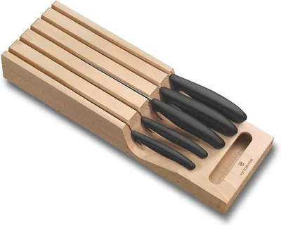 Image de Swiss Classic, porte-couteaux de tiroir, bois de hêtre, 5 pcs