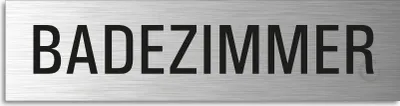 Produktbild von Türschild - Badezimmer Aluminiumschild Edelstahl-Optik 160 x 40 mm selbstklebend