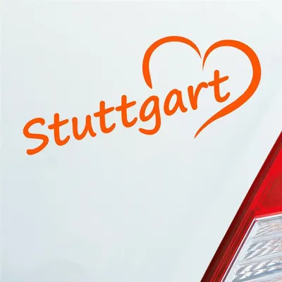 Produktbild von Auto Aufkleber Stuttgart Herz Stadt City Liebe Love Heart 19x8 cm Orange Sticker Heckscheibenaufkleber