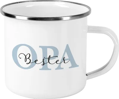 Produktbild von Emailletasse mit Motiv für die Besten (Bester Opa)