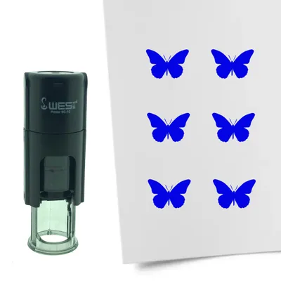 Produktbild von CombiCraft Selbstfärbender Stempel 'Schmetterling' in der Farbe Blau, Ø10mm