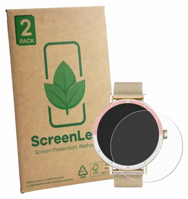 Produktbild von 2x ScreenLeaf Schutzfolie für Keeponfit Smartwatch 1.27" nachhaltiger Displayschutz Display Schutz Folie Klar Transparent