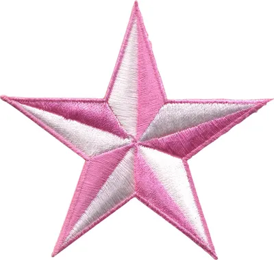 Produktbild von Aufnäher - Stern - weiß-rosa - Patch