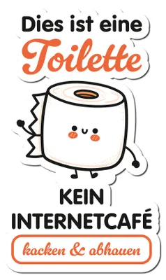 Produktbild von Deko Aufkleber Toilettendeckel – Lustiger Badezimmer Funsticker für WC Deckel / Spülkasten R173-21 Toilette - kein Internetcafe