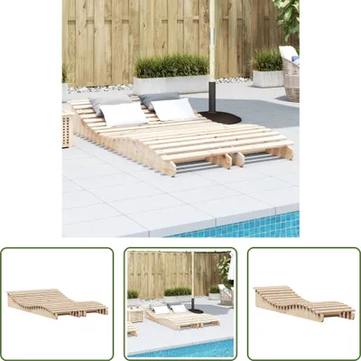 Produktbild von The Living Store Sonnenliegen 2 Stk. 205x60x31,5 cm Massivholz Kiefer