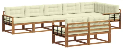 Produktbild von vidaXL Outdoor-Sofagarnitur 8 stk. Natur und Creme