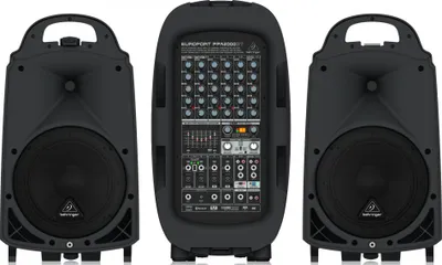 Obrázek produktu pro Behringer PPA2000BT, 2000 W, Černá, Kabelový a bezdrátový, AC, 100-240 V, 25,4 cm (10")