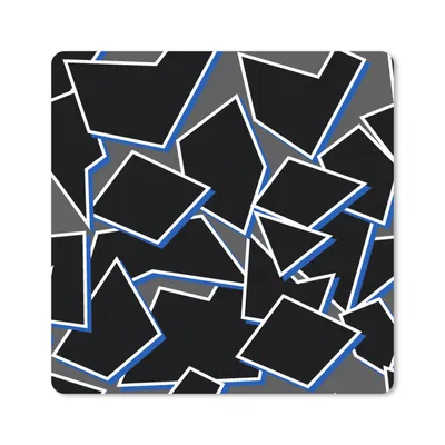 Produktbild von MuchoWow® Mauspad Mousepad Formen - Geometrie - Schwarz - Design 20x20 cm - Mousepads - Maus Mat - Pad - Mausunterlage - Desk Mat - Bureauartikeln
