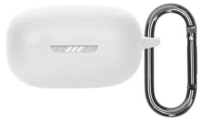 Produktbild von kwmobile Schutzhülle für JBL Live Pro 2 TWS Hülle - TPU Silikon Case für Kopfhörer Ladecase - stoßfestes Cover mit Karabiner - Weiß
