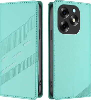 Image de Etui pour itel S23+, étui portefeuille en cuirPolyuréthaneavec fente pour cartes et fonction stand Türkis