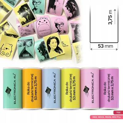 Image de Papier thermique adhésif de remplacement pour l'imprimante Phomemo T02 M02