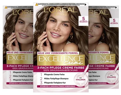 Produktbild von L'Oréal Paris Permanente Haarfarbe, 100% Grauhaarabdeckung, Haarfärbeset mit Col