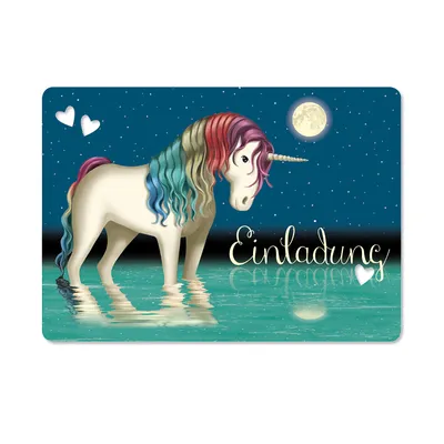 Produktbild von Lutz Mauder Einladungskarten Einhorn Lunabelle
