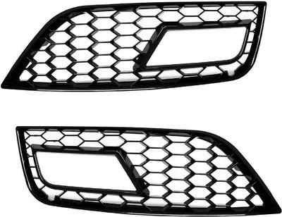 Produktbild von Stoßstange Grilleinsatz für Nebelscheinwerfer Schwarz Hochglanz passend Audi A4 B8 11-15 + RS4