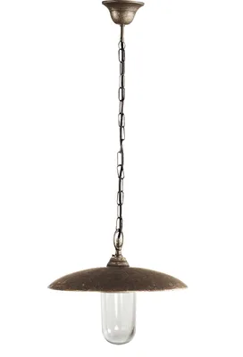 Produktbild von Hängelampe außen Messing massiv Glas D: 30,5 cm H: max. 94,5 cm IP44 in Bronze Antik matt E27 rund Maritim